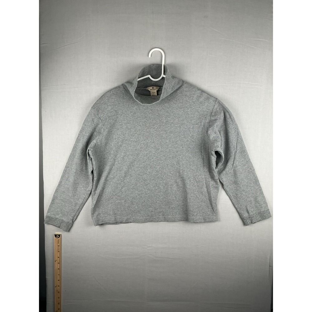 Woolrich Womens L Gray Mock Neck Sweatshirt Long Sleeve‎ Cotton Blend